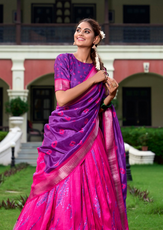 Rangiya Shibori Dola Lehenga Set-0