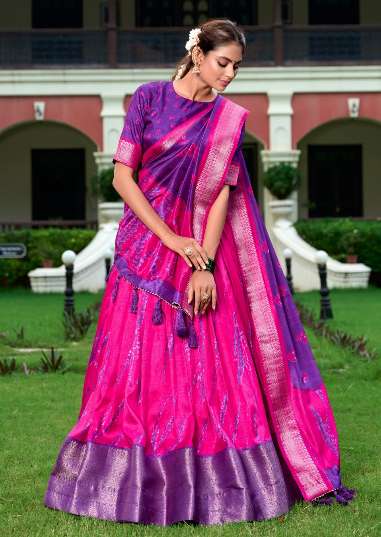 Rangiya Shibori Dola Lehenga Set-2