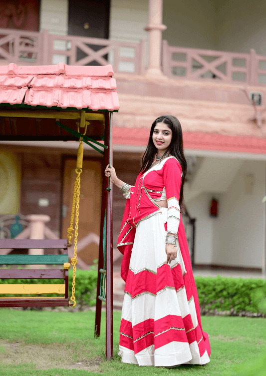 Gulnaar Rayon Cotton Lehenga Set-0