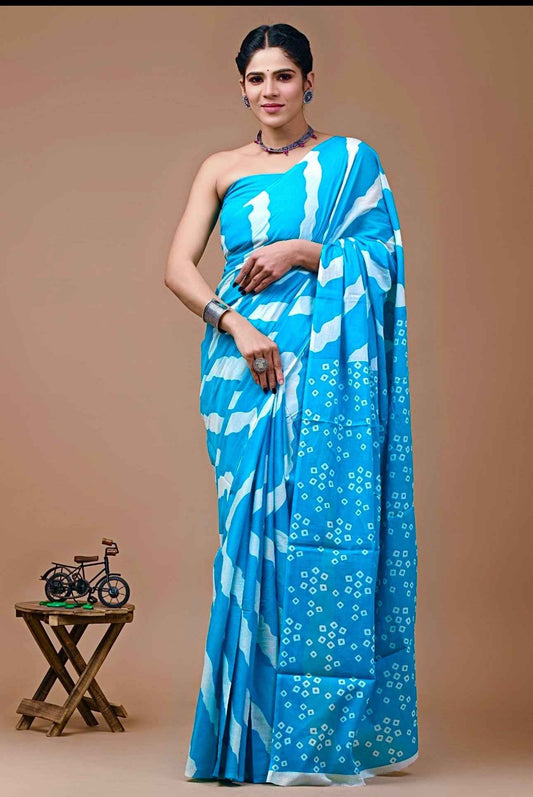 Neel Tara Pure Mulmul Cotton Saree-1