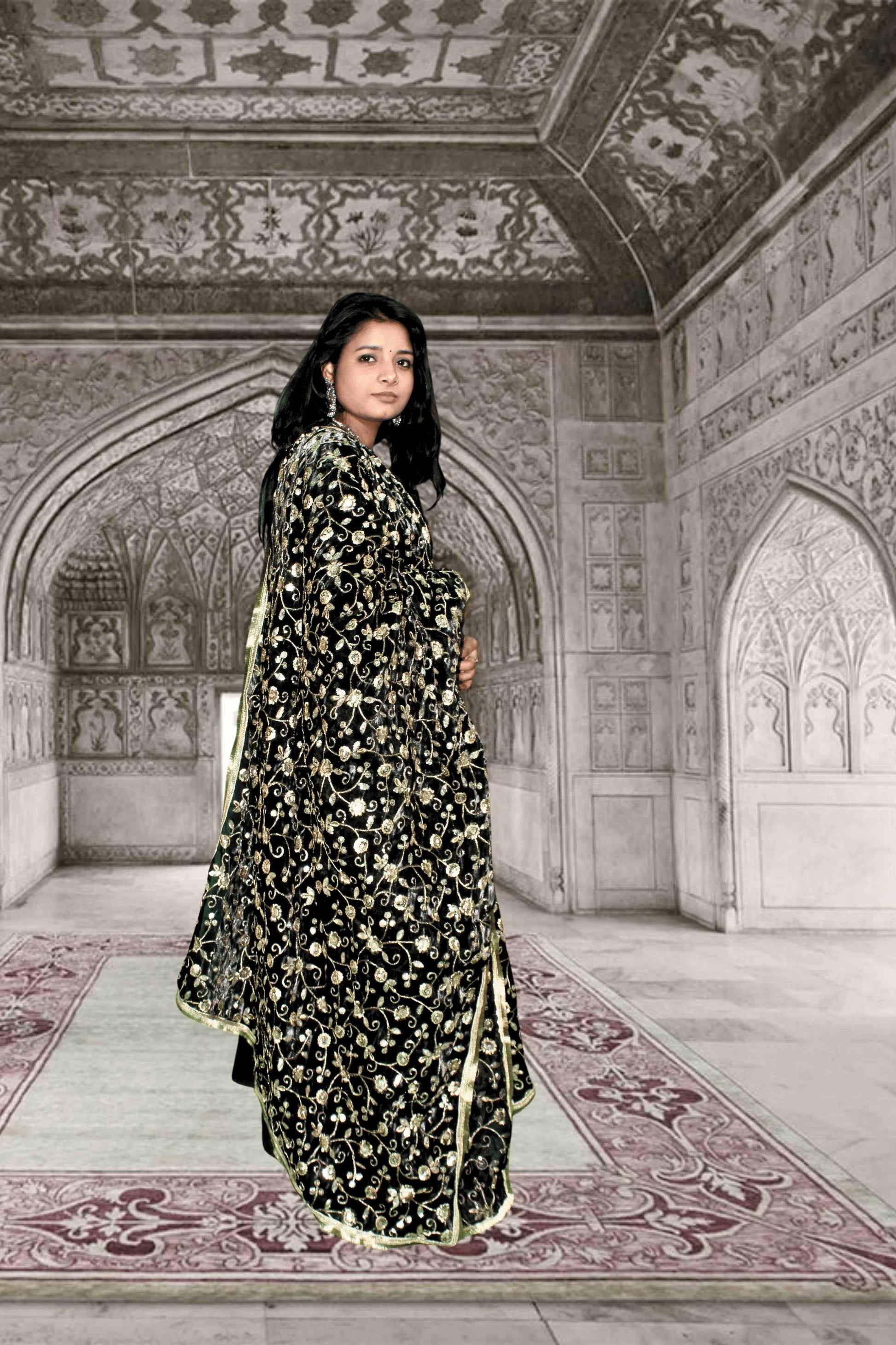Siyahi Black Georgette Anarkali Suit Set-3